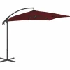 MAISON EXCLUSIVE - Parasol de jardin en porte-à-faux mât en acier rouge bordeaux