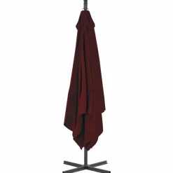MAISON EXCLUSIVE - Parasol de jardin en porte-à-faux mât en acier rouge bordeaux