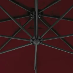 MAISON EXCLUSIVE - Parasol de jardin en porte-à-faux mât en acier rouge bordeaux