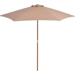 MAISON EXCLUSIVE - Parasol d'extérieur avec mât en bois 270 cm taupe