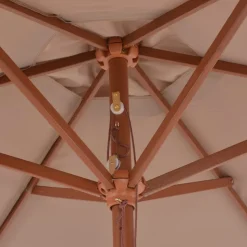MAISON EXCLUSIVE - Parasol d'extérieur avec mât en bois 270 cm taupe