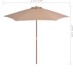 MAISON EXCLUSIVE - Parasol d'extérieur avec mât en bois 270 cm taupe