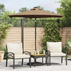 MAISON EXCLUSIVE - Parasol de jardin avec mât en acier taupe 225x225x212 cm