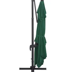 MAISON EXCLUSIVE - Parasol de jardin en porte-à-faux lumières led mât en aluminium