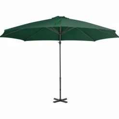 MAISON EXCLUSIVE - Parasol de jardin en porte-à-faux et poteau en aluminium vert
