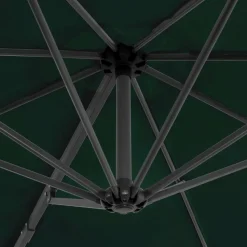 MAISON EXCLUSIVE - Parasol de jardin en porte-à-faux et poteau en aluminium vert