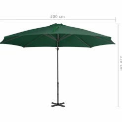 MAISON EXCLUSIVE - Parasol de jardin en porte-à-faux et poteau en aluminium vert