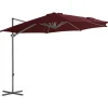MAISON EXCLUSIVE - Parasol de jardin en porte-à-faux mât en acier rouge bordeaux