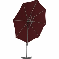 MAISON EXCLUSIVE - Parasol de jardin en porte-à-faux mât en acier rouge bordeaux