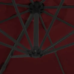 MAISON EXCLUSIVE - Parasol de jardin en porte-à-faux mât en acier rouge bordeaux
