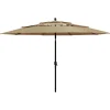 MAISON EXCLUSIVE - Parasol de jardin à 3 niveaux avec mât en aluminium taupe 3,5 m