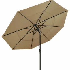 MAISON EXCLUSIVE - Parasol de jardin à 3 niveaux avec mât en aluminium taupe 3,5 m