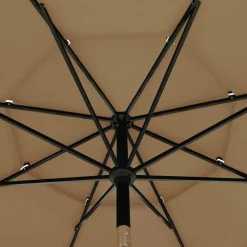 MAISON EXCLUSIVE - Parasol de jardin à 3 niveaux avec mât en aluminium taupe 3,5 m