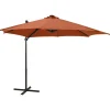 MAISON EXCLUSIVE - Parasol de jardin en porte-à-faux avec mât et lumières led
