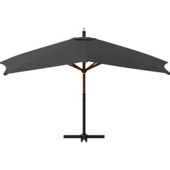 MAISON EXCLUSIVE - Parasol de jardin en porte-à-faux avec mât en bois anthracite