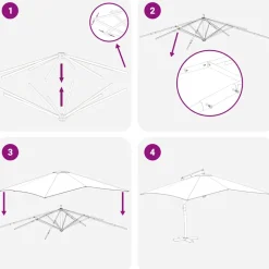 MAISON EXCLUSIVE - Parasol de jardin en porte-à-faux avec mât en bois anthracite