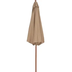 MAISON EXCLUSIVE - Parasol d'extérieur avec mât en bois 300 cm taupe