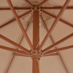 MAISON EXCLUSIVE - Parasol d'extérieur avec mât en bois 300 cm taupe