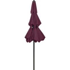 MAISON EXCLUSIVE - Parasol de jardin à 3 niveaux mât en aluminium rouge bordeaux