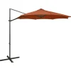 MAISON EXCLUSIVE - Parasol de jardin en porte-à-faux avec mât et lumières led