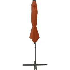 MAISON EXCLUSIVE - Parasol de jardin en porte-à-faux avec mât et lumières led