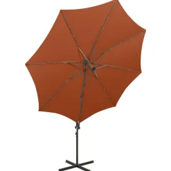 MAISON EXCLUSIVE - Parasol de jardin en porte-à-faux avec mât et lumières led