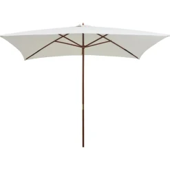 MAISON EXCLUSIVE - Parasol avec poteau en bois 200 x 300 cm blanc crème