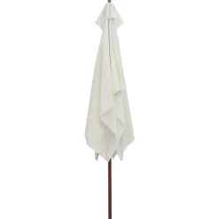 MAISON EXCLUSIVE - Parasol avec poteau en bois 200 x 300 cm blanc crème