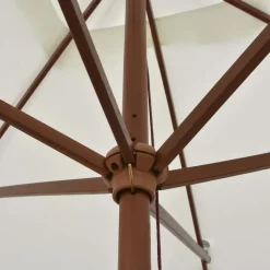 MAISON EXCLUSIVE - Parasol avec poteau en bois 200 x 300 cm blanc crème