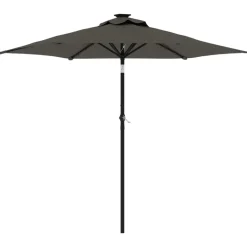 MAISON EXCLUSIVE - Parasol de jardin led et mât en acier anthracite 225x225x212 cm