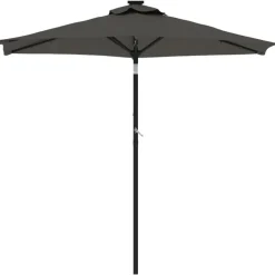 MAISON EXCLUSIVE - Parasol de jardin led et mât en acier anthracite 225x225x212 cm