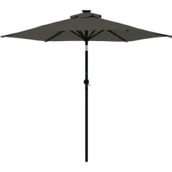MAISON EXCLUSIVE - Parasol de jardin led et mât en acier anthracite 225x225x212 cm