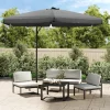 MAISON EXCLUSIVE - Parasol d'extérieur avec poteau en acier 300 cm anthracite