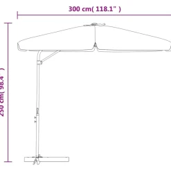 MAISON EXCLUSIVE - Parasol d'extérieur avec poteau en acier 300 cm anthracite