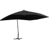 MAISON EXCLUSIVE - Parasol suspendu avec mât en bois 400x300 cm noir