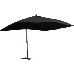 MAISON EXCLUSIVE - Parasol suspendu avec mât en bois 400x300 cm noir