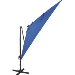 MAISON EXCLUSIVE - Parasol de jardin en porte-à-faux et mât et lumières led