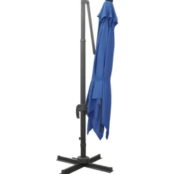 MAISON EXCLUSIVE - Parasol de jardin en porte-à-faux et mât et lumières led