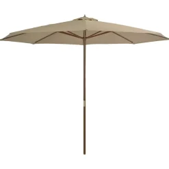 MAISON EXCLUSIVE - Parasol d'extérieur avec mât en bois 350 cm taupe