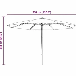 MAISON EXCLUSIVE - Parasol d'extérieur avec mât en bois 350 cm taupe