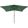 MAISON EXCLUSIVE - Parasol de jardin avec led et mât en acier vert 2x3 m