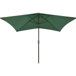 MAISON EXCLUSIVE - Parasol de jardin avec led et mât en acier vert 2x3 m