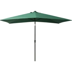 MAISON EXCLUSIVE - Parasol de jardin avec led et mât en acier vert 2x3 m