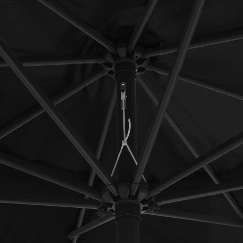 MAISON EXCLUSIVE - Parasol de jardin avec mât en métal 390 cm noir