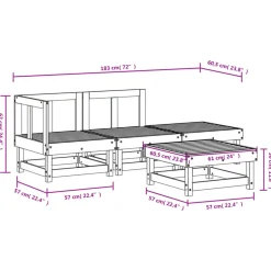 MAISON EXCLUSIVE - Salon de jardin 4 pcs bois massif douglas