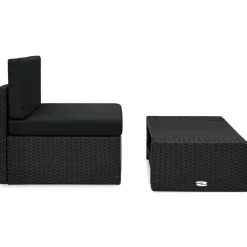MAISON EXCLUSIVE - Salon de jardin 2 pcs résine tressée noir