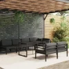MAISON EXCLUSIVE - Salon de jardin 8 pcs avec coussins aluminium anthracite