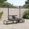 MAISON EXCLUSIVE - Salon de jardin 2 pcs avec coussins noir aluminium