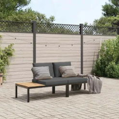 MAISON EXCLUSIVE - Salon de jardin 2 pcs avec coussins noir aluminium