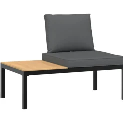 MAISON EXCLUSIVE - Salon de jardin 2 pcs avec coussins noir aluminium